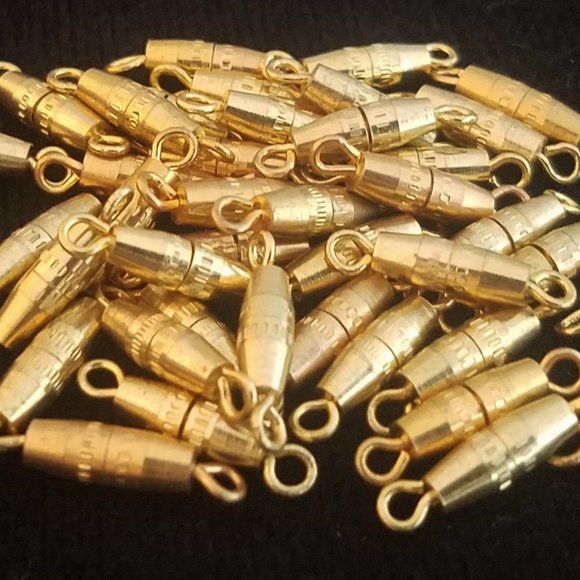 40 screw necklace BRASS BARREL CLASPS 10 x 3 mm new bundle lot set - Picture 1 of 7